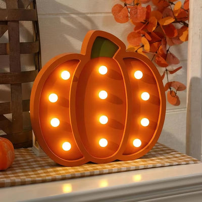 Halloween Pumpkin Small Night Lamp Home Decorations Wooden Decoration