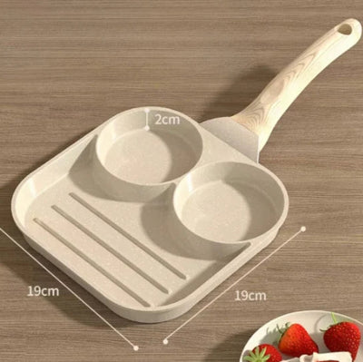 Two Hole Three In One Omelette Pan With Bacon Steak Pan