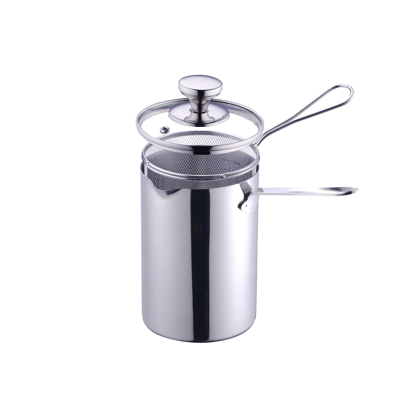 Kitchen Household Deepening 304 Stainless Steel Deep Frying Pan With Strainer