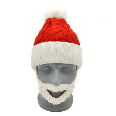 Christmas Red White Cap Woolen Cap