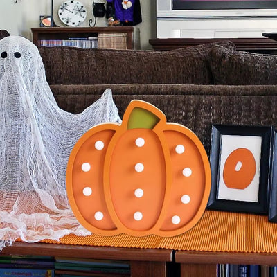 Halloween Pumpkin Small Night Lamp Home Decorations Wooden Decoration