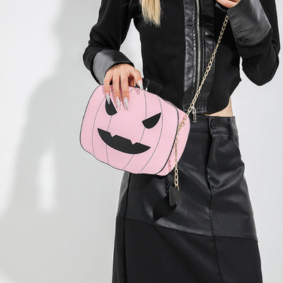Halloween Cartoon Pumpkin Shoulder Bag For Girls Personality Funny Creative Chain Crossbody Bags Women