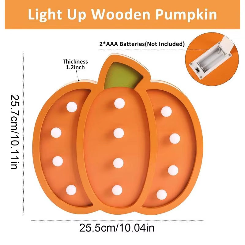 Halloween Pumpkin Small Night Lamp Home Decorations Wooden Decoration