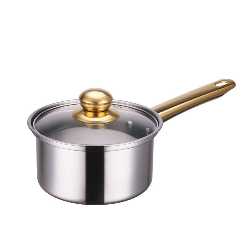 Stainless Steel Gold Handle Pot Set Non-stick Pan Stainless Pots Suit