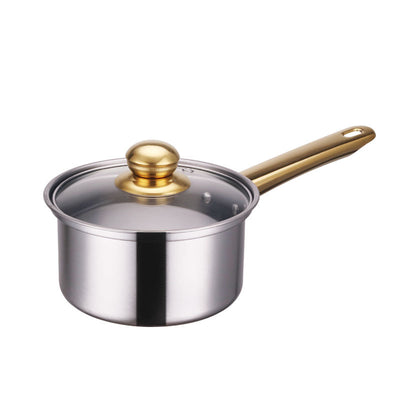 Stainless Steel Gold Handle Pot Set Non-stick Pan Stainless Pots Suit