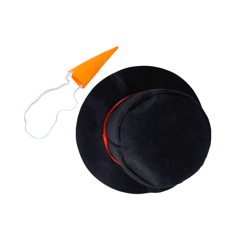 Halloween Snowman Hat Christmas Black Felt Magic Hat