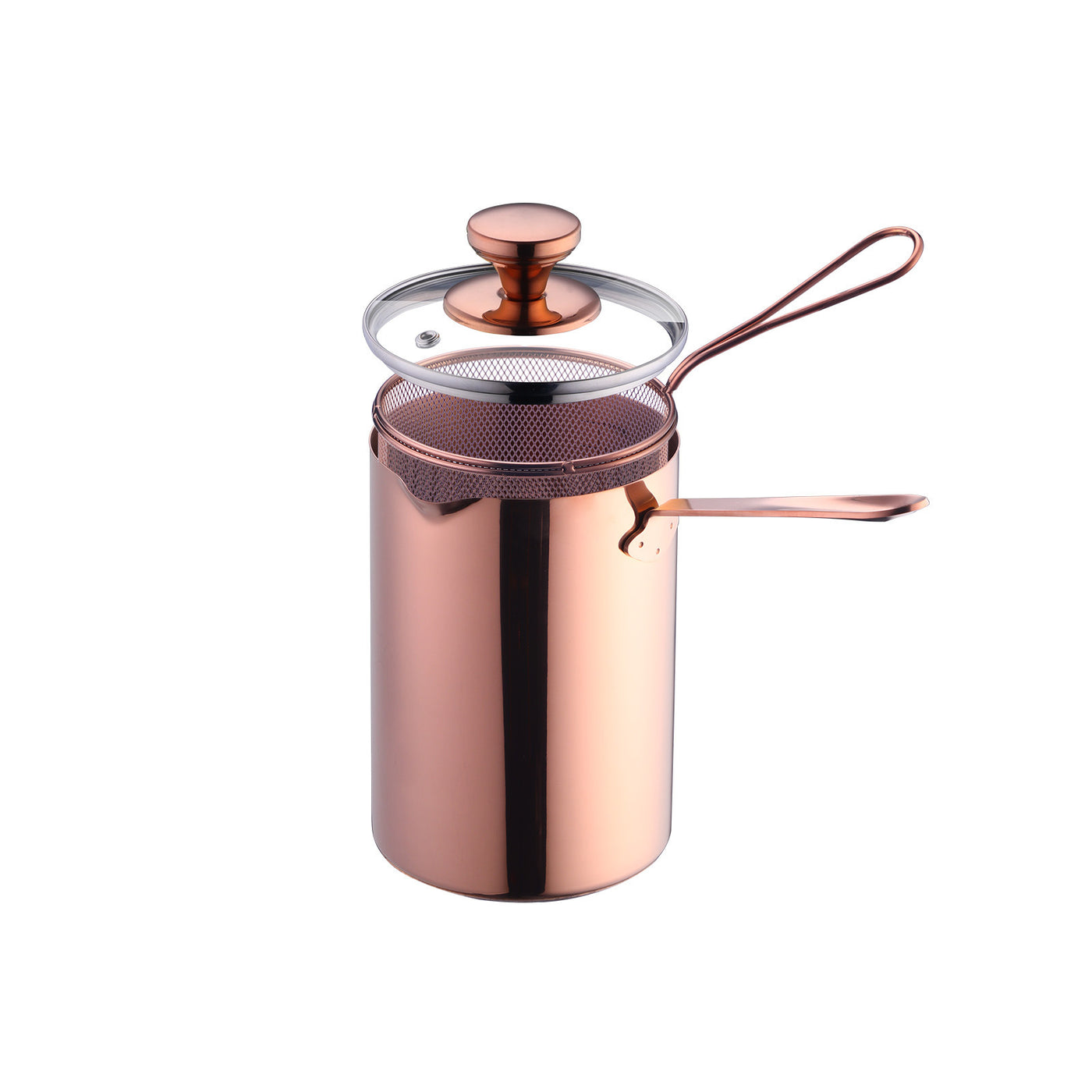 Kitchen Household Deepening 304 Stainless Steel Deep Frying Pan With Strainer