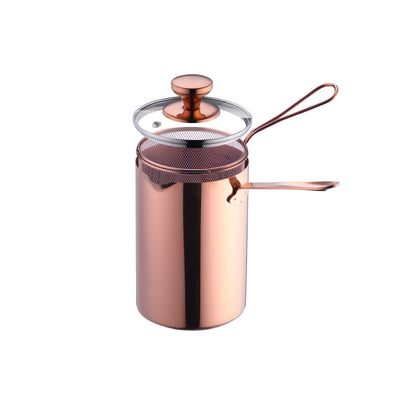 Kitchen Household Deepening 304 Stainless Steel Deep Frying Pan With Strainer