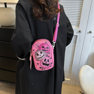 Funny Phone Bag Halloween Dark Crossbody Bag Halloween Pumpkin Printed Cartoon Shoulder Bags Creative Female Handbag