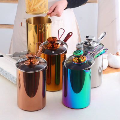 Kitchen Household Deepening 304 Stainless Steel Deep Frying Pan With Strainer