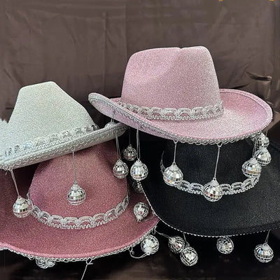 Gold Powder Ball Cowboy Hat for Parties and Costumes