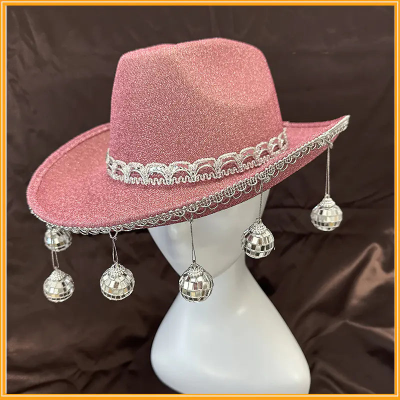 Gold Powder Ball Cowboy Hat for Parties and Costumes