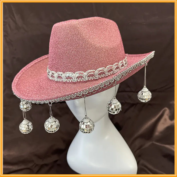 Gold Powder Ball Cowboy Hat for Parties and Costumes