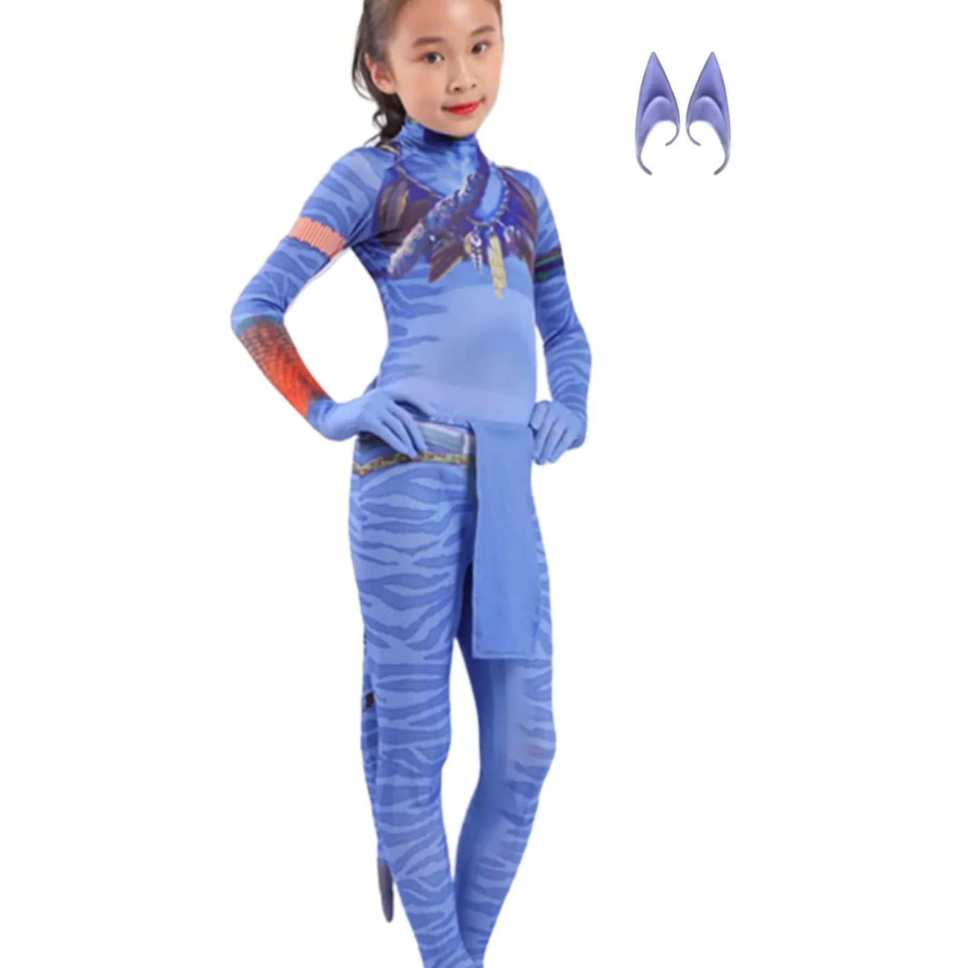 LG LOUIS GARDEN Avatar Costume for Kids Anime Costume Halloween Cosplay Jumpsuit Tights Bodysuit Stage Costumes for Children Girls Boys