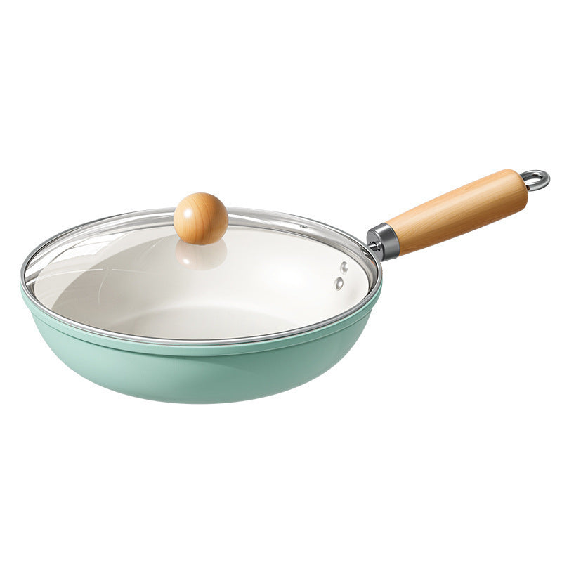 Autumn Wave Blue Ceramic Frying Pan Household Non-stick Pan