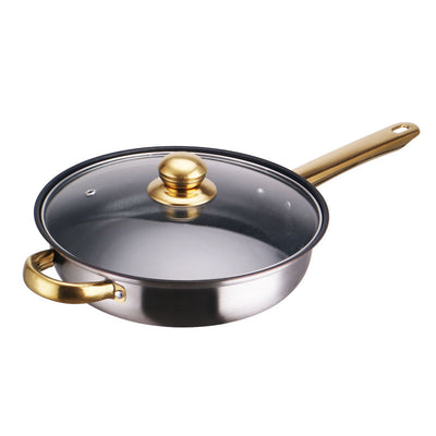 Stainless Steel Gold Handle Pot Set Non-stick Pan Stainless Pots Suit