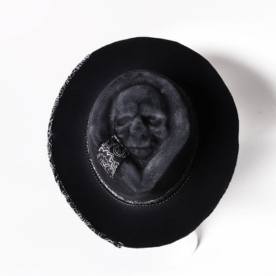 Halloween New Handmade Skull Hat Felt Denim Hat
