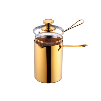 Kitchen Household Deepening 304 Stainless Steel Deep Frying Pan With Strainer