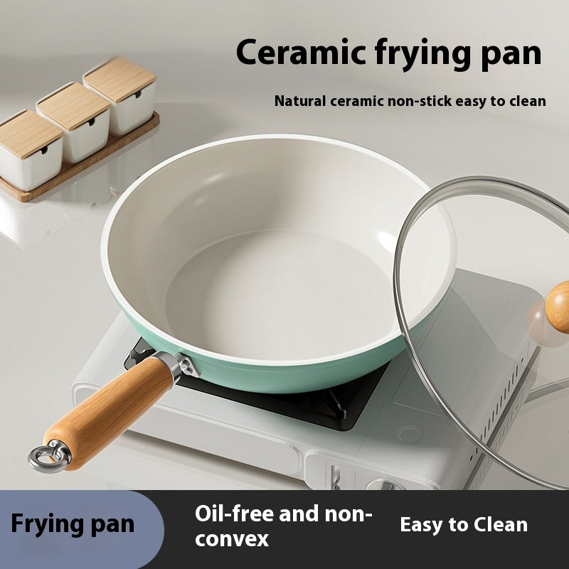 Autumn Wave Blue Ceramic Frying Pan Household Non-stick Pan