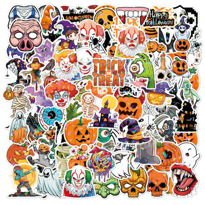 100 PCS Glitter Halloween Stickers Halloween Stickers Bulk Big Halloween Stickers for Party Cute Halloween Vinyl Decalrs for Halloween Basket Stuffers Halloween Birthday Decorations Party Favors