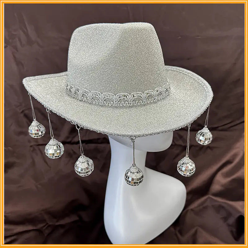 Gold Powder Ball Cowboy Hat for Parties and Costumes