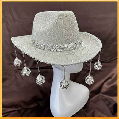 Gold Powder Ball Cowboy Hat for Parties and Costumes