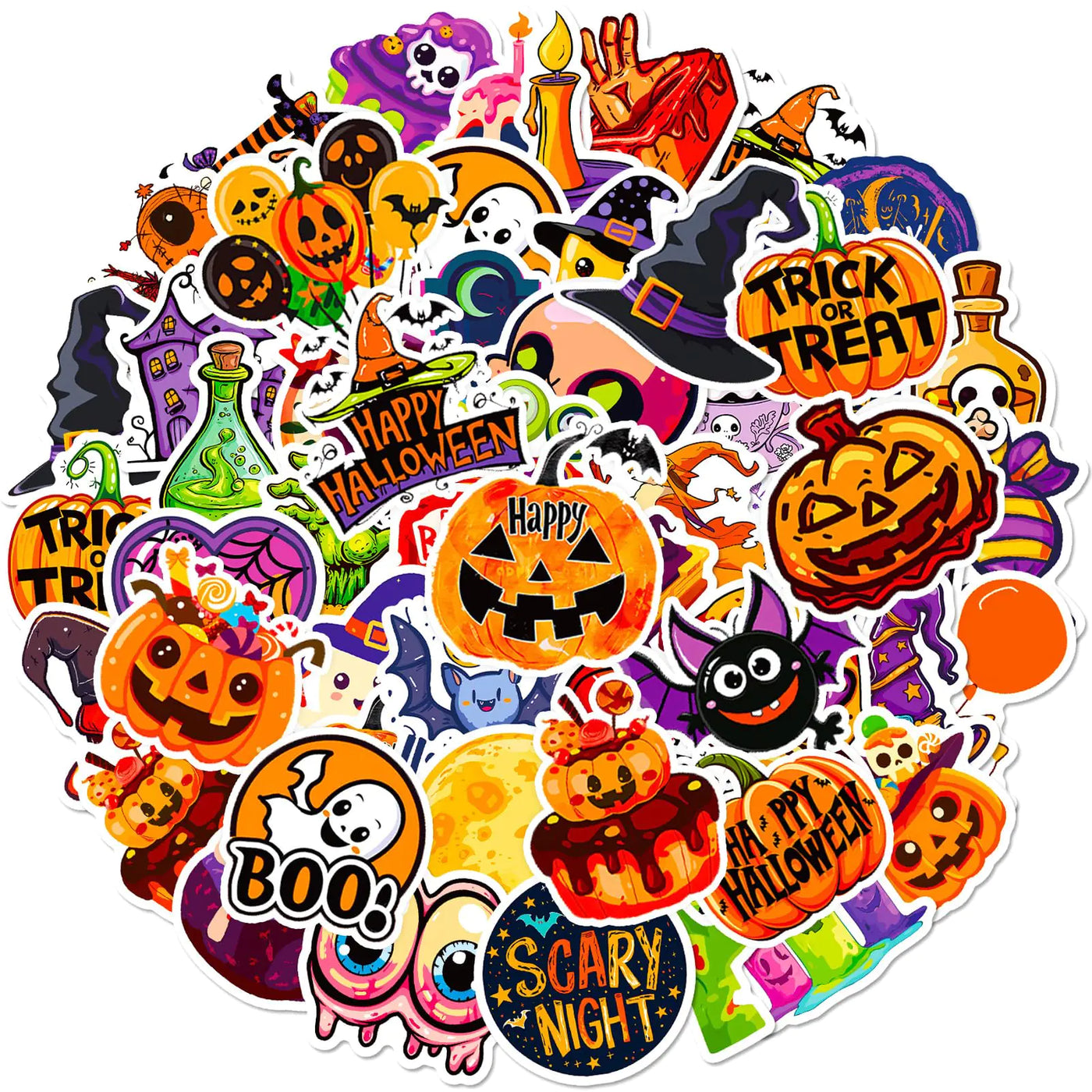 winthrop 100 Pcs Halloween Stickers Bulk Waterproof Vinyl Laptop Stickers Halloween Party Favors Best Choice for Halloween Party Decoration & Halloween Classroom Crafts