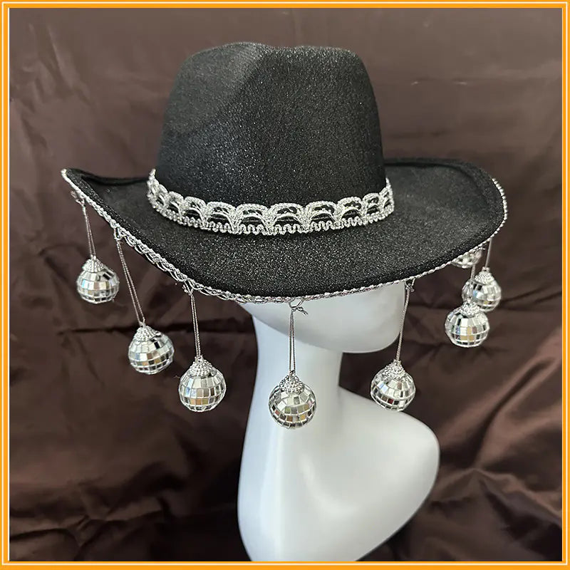 Gold Powder Ball Cowboy Hat for Parties and Costumes